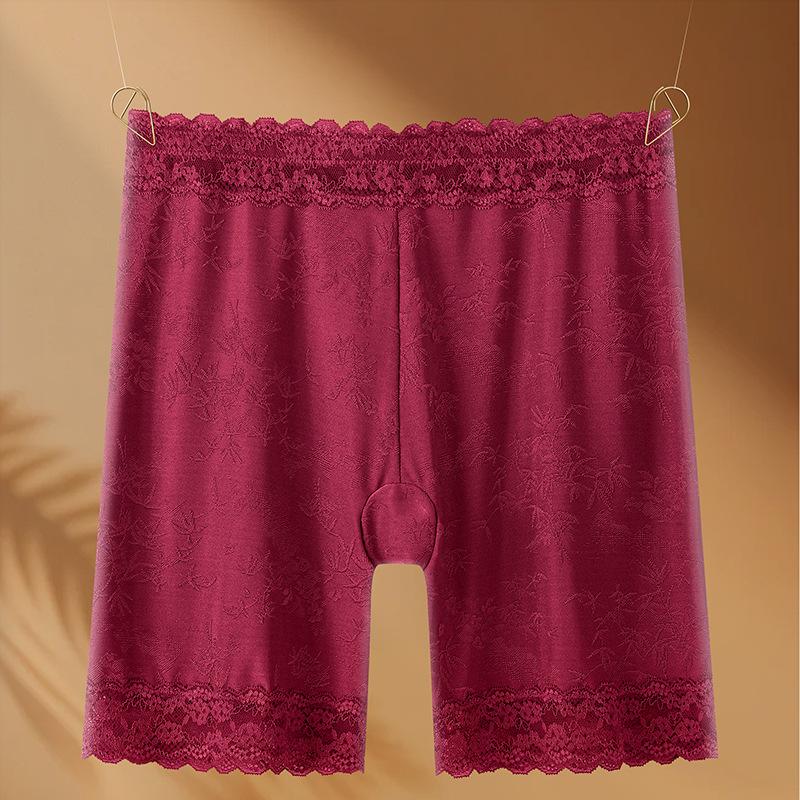 Plus Large Size Female Spring and Summer Lace Anti Wear High Waist Safety Leggings