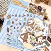 Cartoon Landscape Sticker Cute Miniature World 3D Three-dimensional House Unzipped DIY Scene Handbook Sticker