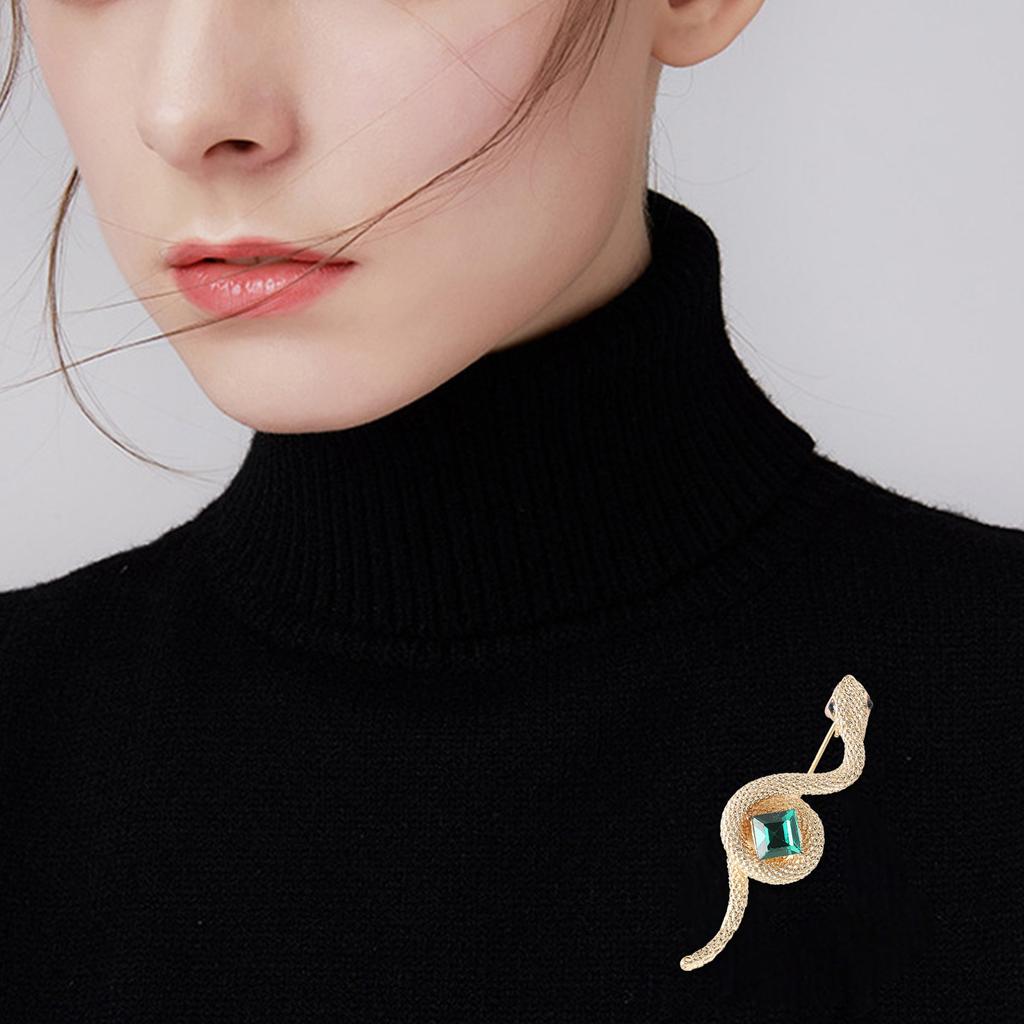 Legierung Strass Schlange Brosche Simulation Kristall Tier Anstecknadel für Damen und Herren Modeschmuck Bekleidungszubehör
