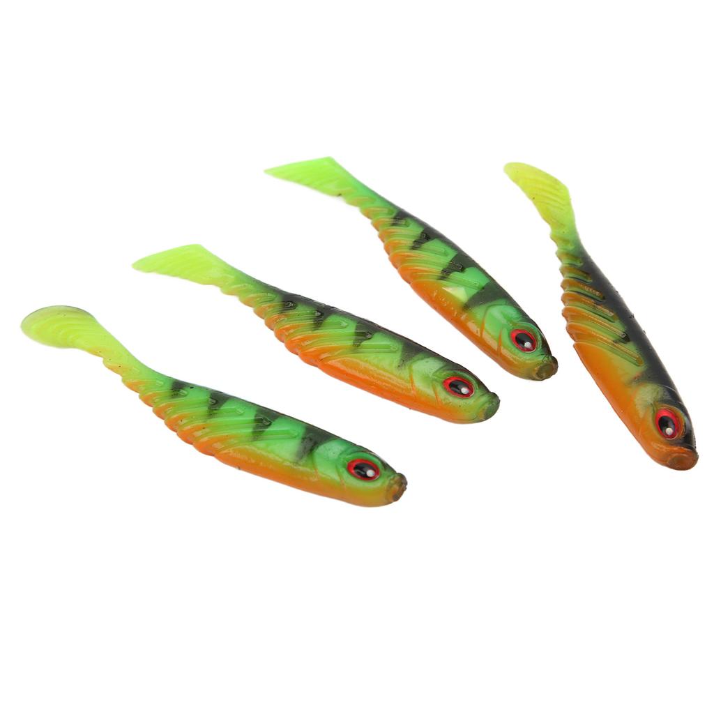 4 buc AR48 75mm3.2g Momeală moale cu coadă T Culori duble Naluci artificiale de pescuit Wobbler EchipamentPard