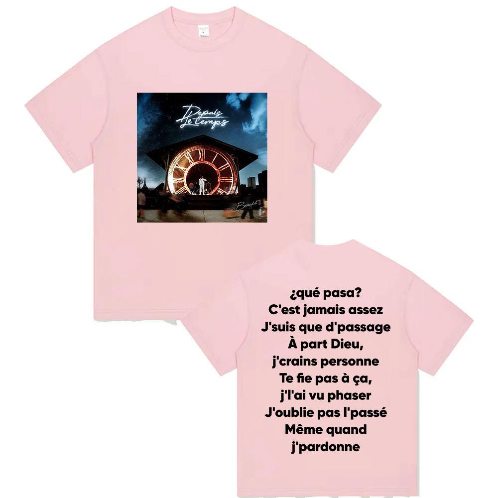 Rapper BOUSS ET SI JECHOUE Album 2025 Graphic T Shirts Mens Hip Hop Pop Music Fashion Short Sleeve Cotton TShirt Streetwear
