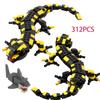 MOC Tier Feuersalamander Bausteine Sets Konstruktionsspielzeug Haifischmodell DIY Steine Weihnachten Geburtstagsgeschenke