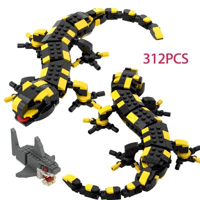 MOC Animal Salamandre de Feu Ensembles de Blocs de Construction Jouets de Construction Modèle Requin Briques DIY Cadeaux de Noël Anniversaire