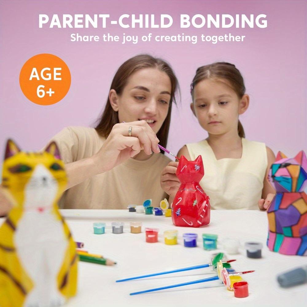 JOYFY Kids DIY Night Light Paint Your Own Cat Lamp School Activities Art Supplies Toys for Girls Boys Aged 6+ Birthday Gifts