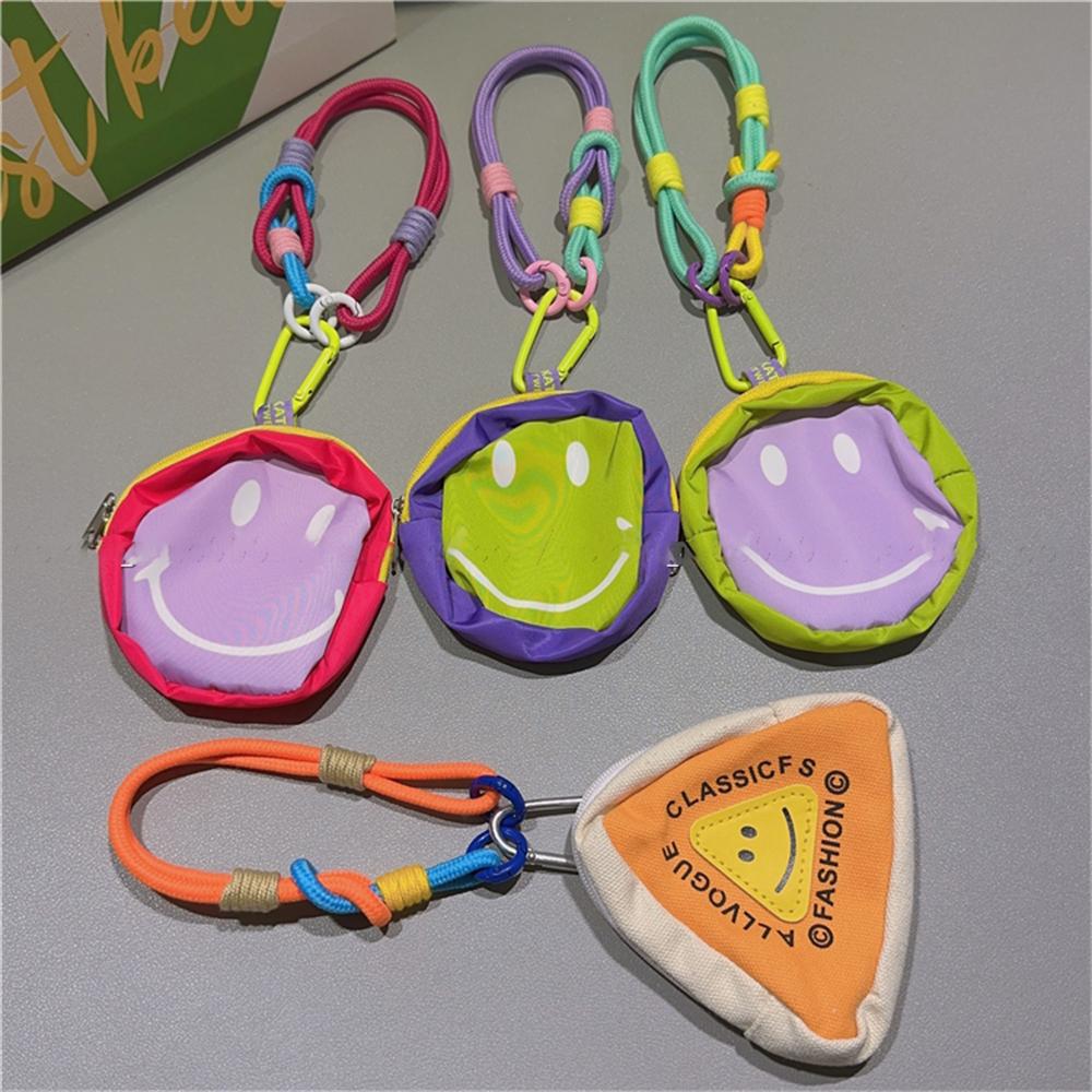 Korean Cute Cartoon Funny Triangle Coin Purse Phone Short Lanyard Strap Phone Bracelet Anti-Lost Lanyard Jewelry Girl Woman