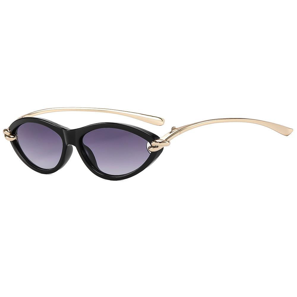 New personalized cat eye metal sunglasses men's and women's light luxury fashion high-end sense rope knot temple outdoor sunscreen sunglasses