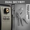 4 Digit Combination Key Lock Box with 3 Spare Keys Weatherproof Aluminum Alloy Anti-Theft Wall Mounted for Home Outdoor Storage