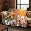 Starfish Beach Sand Shell Sea Star Flannel Blanket Soft Warm Throw Blanket for Bedroom Living Room Bed Travel Camping Picnic kid