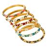 Floral Colorful Flower Bangle Traditional Women's Hand Bracelet Vintage Cloisonne Bangle  Ladies