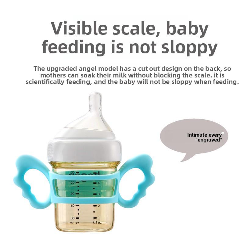 6cm Diameter Angle Wing Silicone Handle Elastic for Baby Bottle Soft Material Anti-drop Safe To Bite Milk Bottle Accessories