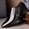 Spring and Autumn New Patent Leather Business Dress Lace-up Leather Shoes Male Security Professional Hundred Towers Breathable Men's Bright Leather Sh