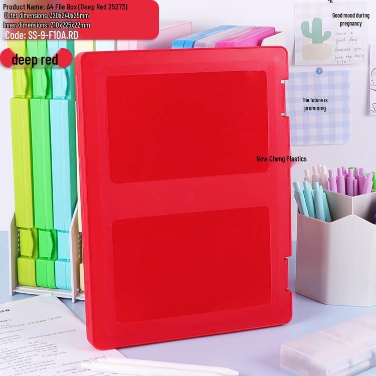 

A4 Plastic Document Organizer and Desktop Storage Box глибокий/червоний