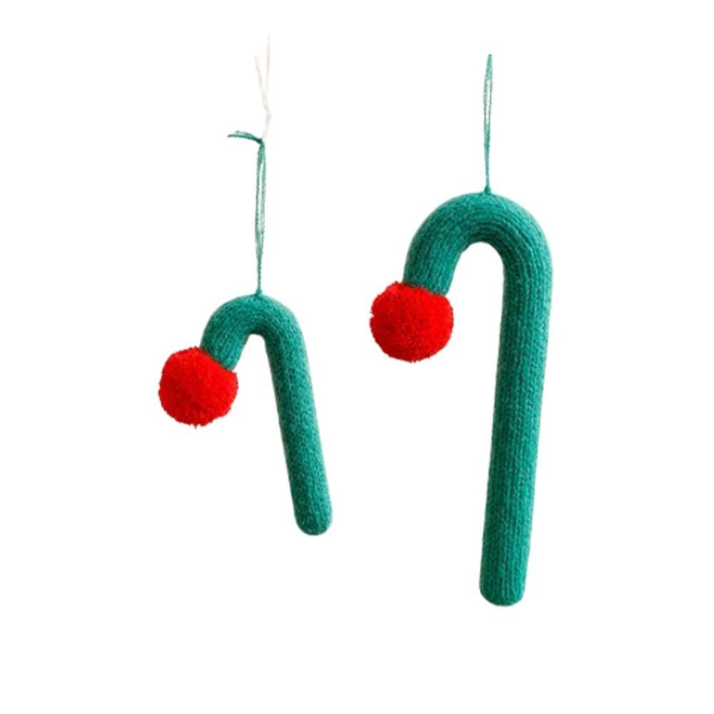 Knitted Hanging Candy Cane Ornaments Cartoon Christmas Walking Stick Candy Holiday Festival Decor