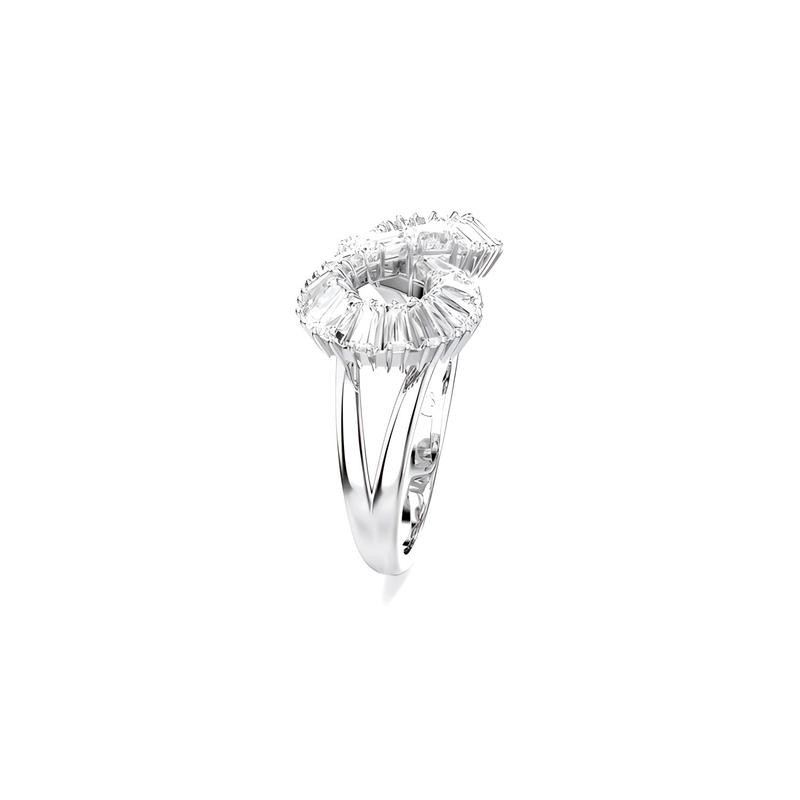 Swarovski Hyperbola Spiral Design Cubic Zirconia Rhodium Plated Ring Women's Silver 5679698