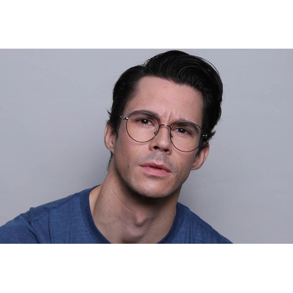 Full Rim Round Black Silver Smartbuy Collection Grosmorne L120b Fashion Unisex Eyeglasses