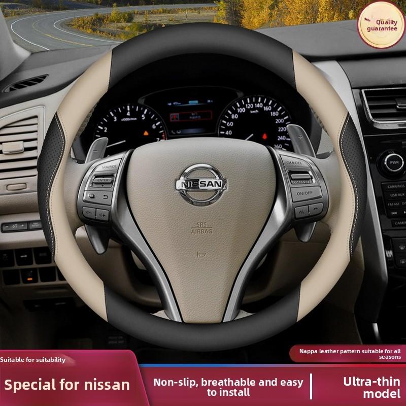 Leather Car Steering Wheel Cover for Nissan Qashqai J11 J10 J12 Tiida Juke F15 Navara D40 X-trail T30 T31 T32 T33 Pathfinder R51
