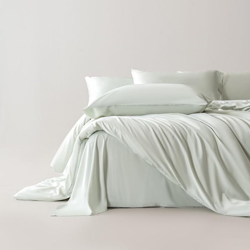 60S Bamboo Fiber Bed Sheet Set Solid Color Luxury Bedding A Class