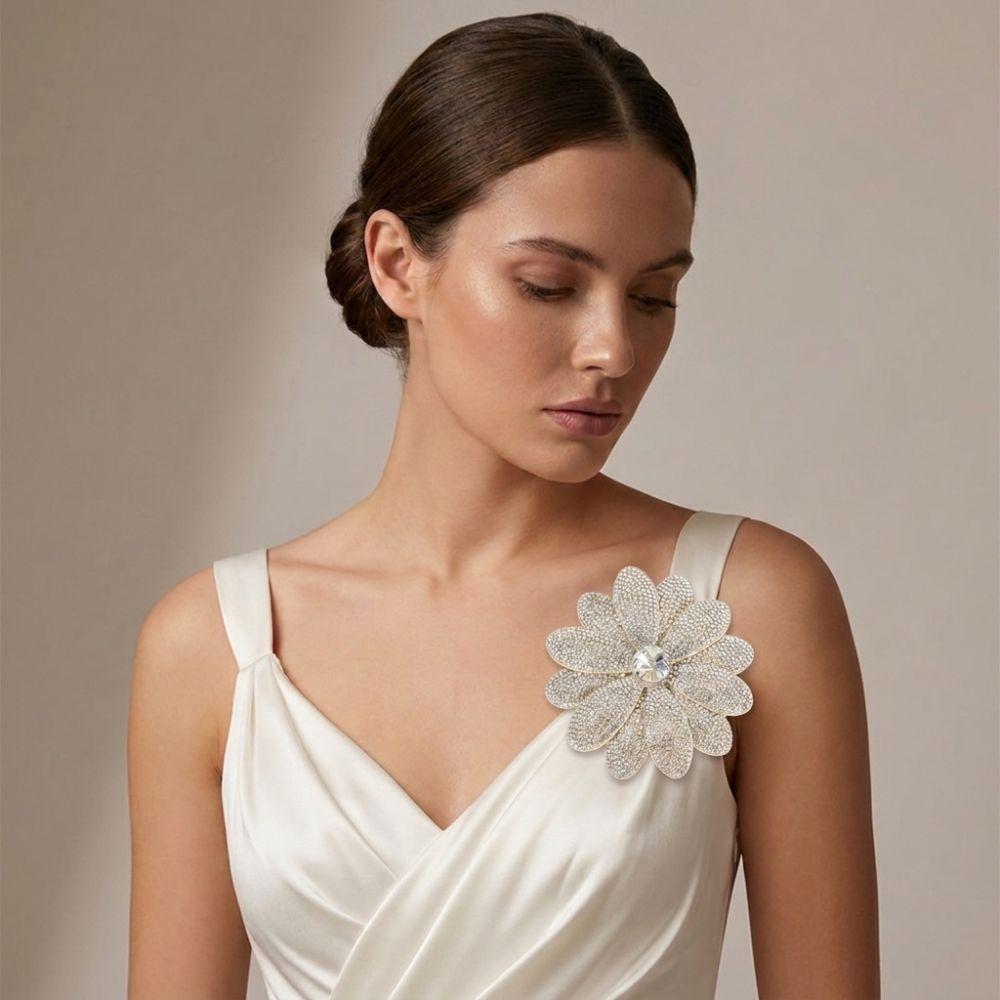 Clothing Embellishment Rhinestone Flower Patches Sew-On Applique for Dress Decoration