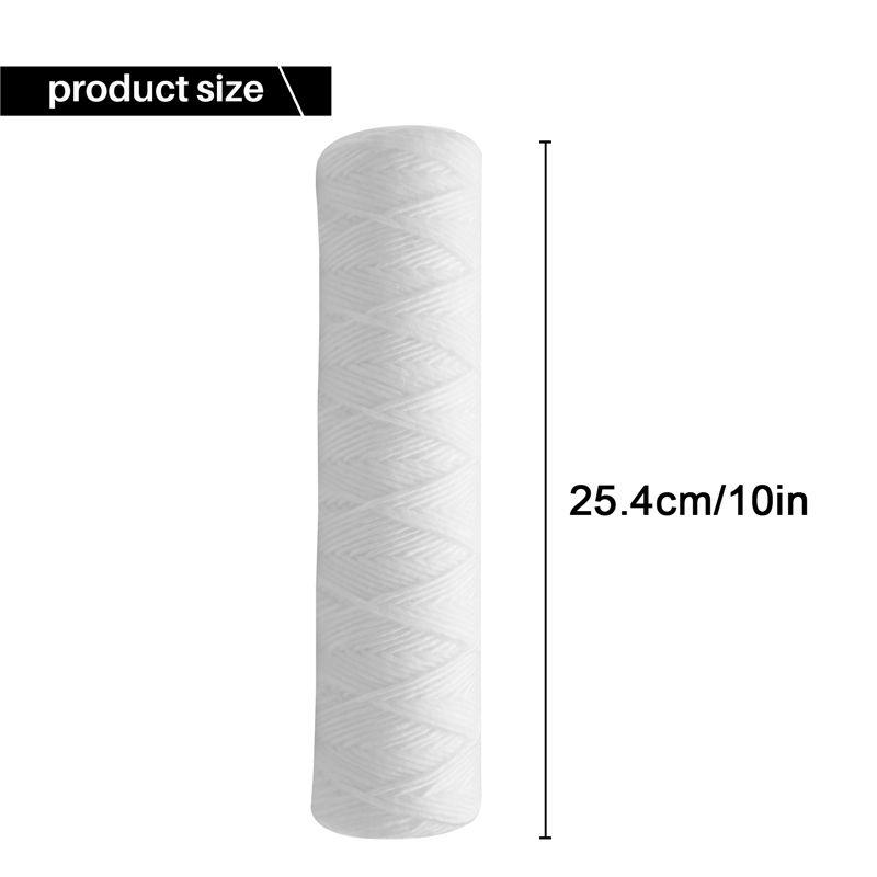 AEE4-10 Micron 10 Inch X 2.5 Inch String Wound Sediment Water Filter Cartridge Whole House Sediment Filtration, Universal Replac