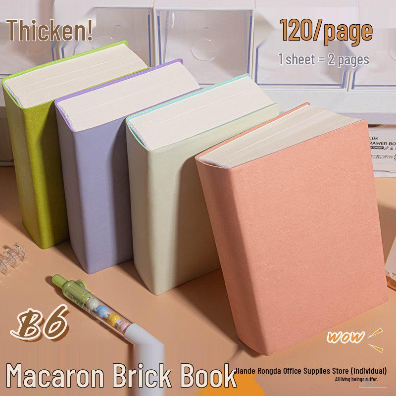 Extra Thick A6 Grid Notebook: Xiaohongshu Style, Ideal for Students & Office Use