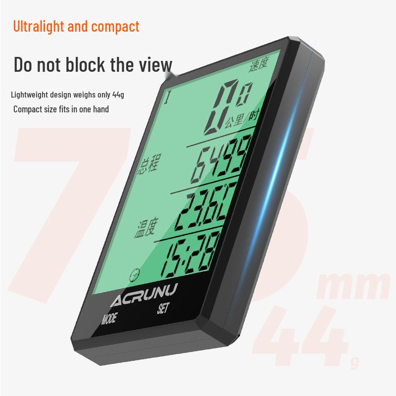 Waterproof Wireless Bicycle Speedometer with Large Luminous Screen for Mountain and Road Bikes