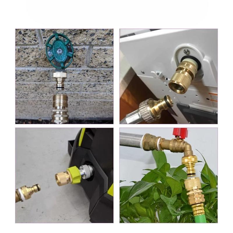 Nipple Quick Connector All Copper Electroplated Internal Thread 1/2" 3/4" Washing Machine Water Inlet Pipe Connector Accessories