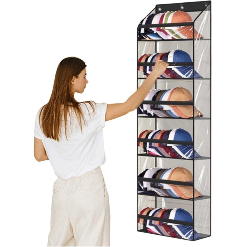 Wall Mounted Multi-layer Storage Bag Large Capacity Over The Door Organizer  Holds Up To 72 Caps