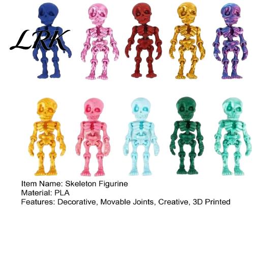 Small Scene Props 10Pcs 3D Printed Skeleton Figurines with Movable Joints, Articulated Man Novelty Holiday Gift Fidget Toy, Mini Posable Toys,
