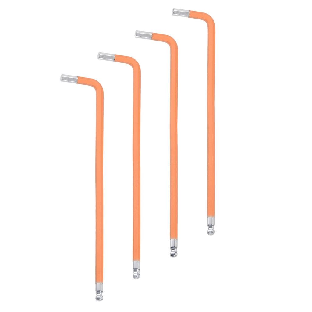 Uxcell Hex Key S2 Repair Tool for Screw Furniture Bicycle Orange 4-Pack 3/16" Wrench, Ball-Type, Steel, L-Shaped, Short, Removal, Tightening,