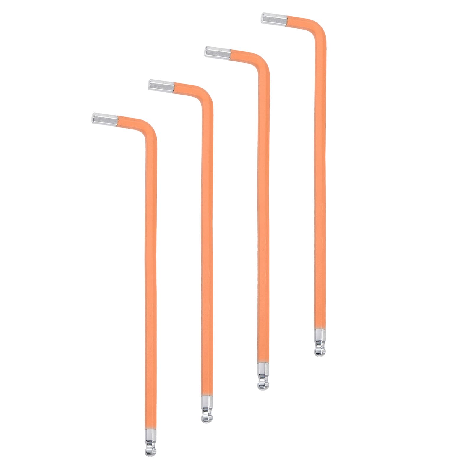 

uxcell Hex Key S2 Repair Tool for Screw Furniture Bicycle Orange 4-Pack 3/16 Wrench, Ball-Type, Steel, L-Shaped, Short, Removal, Tightening,