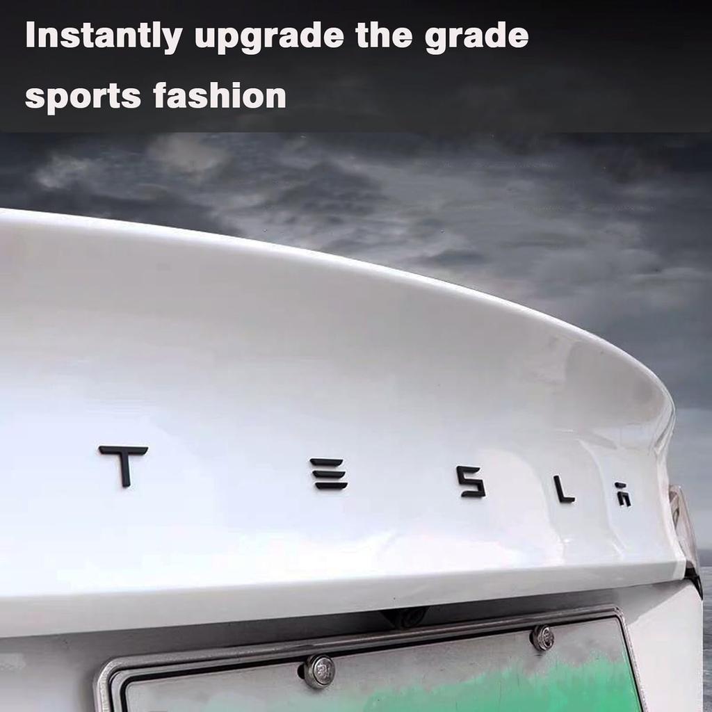 YHCDSEA for Tesla Model 3/Y Tailgate ert Letters Emblems ABS Material Compatible with Model 3 Y S X Series Accessories (Matte Black)