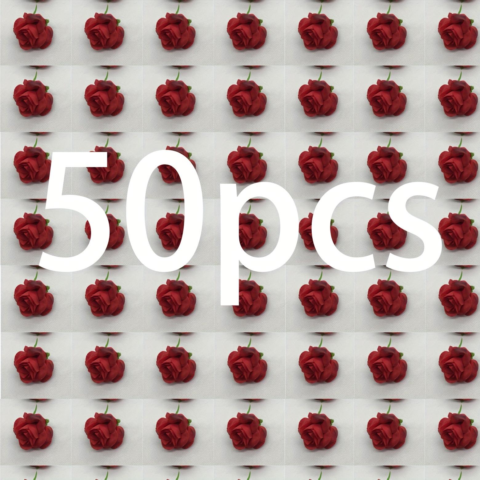 

50Pcs Realistic Roses - Lifelike Flowers With Layered Petal Design, Fade-Resistant Red Artificial Flowers, Suitable For Wedding Centerpieces 50pcs rose flower heads