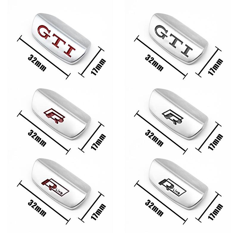 For Volkswagen Car Steering Wheel Accessories Metal Stickers Accessories For VW GTI R Line Polo Golf Passat Scirocco Tiguan Jetta T-ROC Touareg
