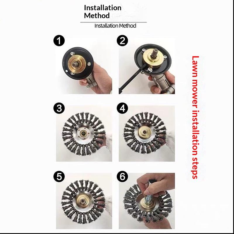 6/8Inch Wire Brush Trimmer Weed Cutter Head Grass Moss Steel Wire Grass Trimmer Head For Garden Lawnmover Cutter Tools