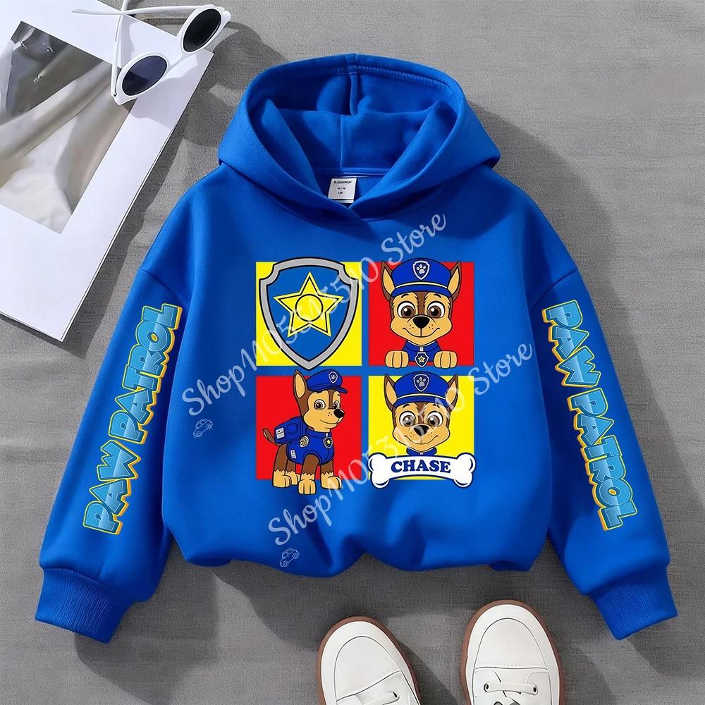 Paw Patrols Sweatshirt Chase Skye Anime Cartoon Print Cotton Fashion Casual Sports Thin Tops Spring Autumn Kids Clothes Gifts