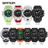Sanda Men's Green Light Multifunctional Electronic Watch - Fashionable, Waterproof, Shockproof, Transparent Alarm Clock