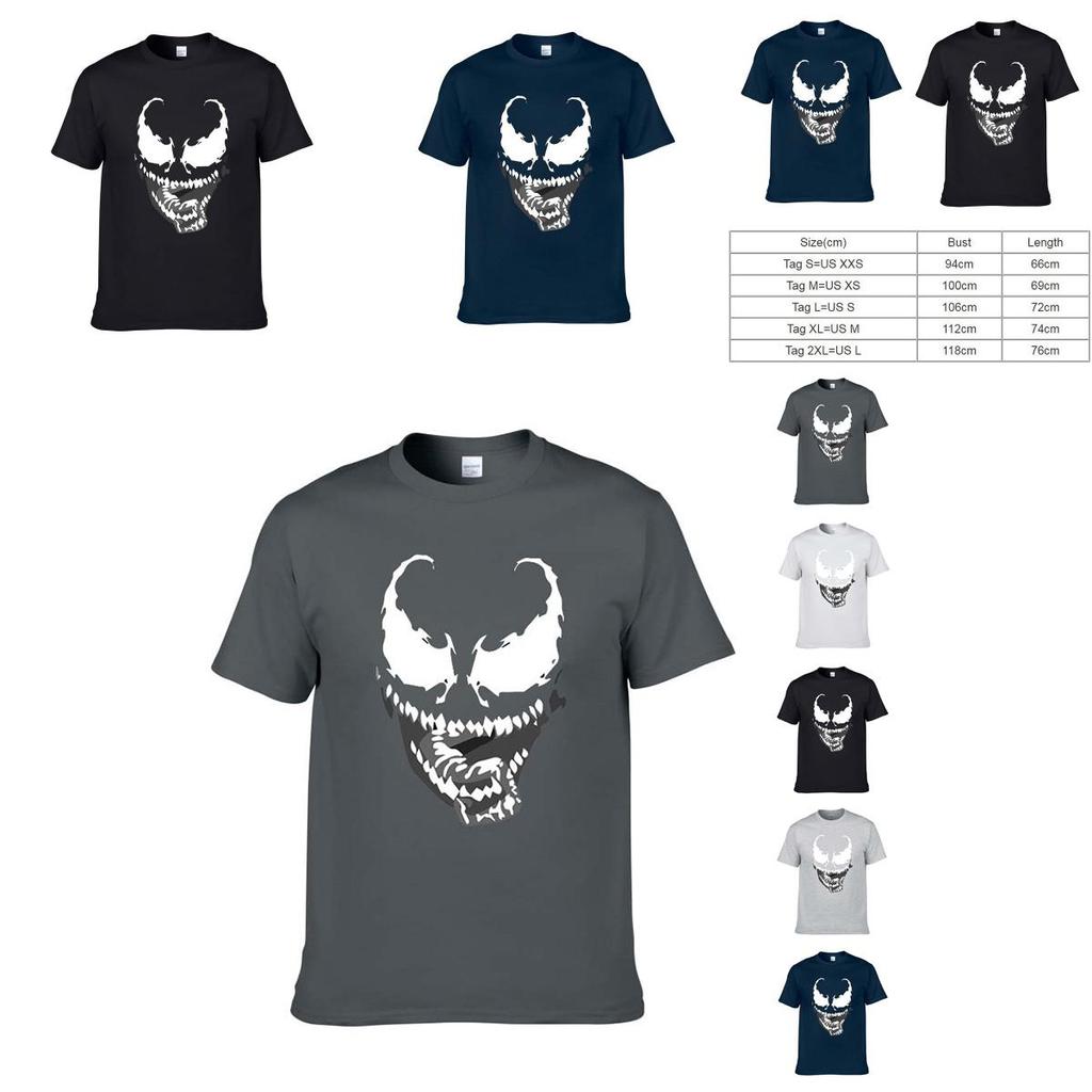 Cotton Blend Comic Movie Venom Print T-shirt For Men And Women**