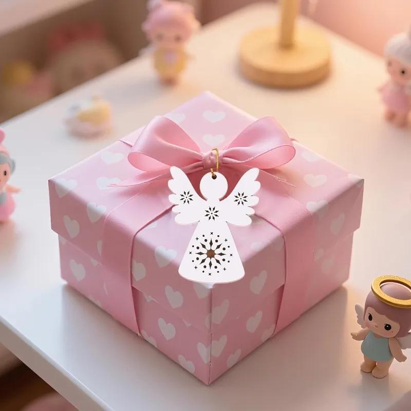 10PCS Wooden Angel Ornaments Holiday Home Decor Craft Kit Hanging DIY Paint Project Christmas Tree Decorations