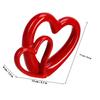 Heart Shaped Ceramic Sculpture Elegant Bright Red Romantic Decor for Anniversary Bedroom Office Study Room Wedding Valentine