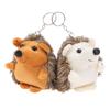 Soft Plush Hedgehog Doll Metal Keychain Brown Car Pendant Toy Keyring Decoration Phone Bag Pendant