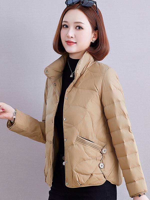 White Duck Down Women's Short Jacket - 2025 Winter Stylish Warm Lightweight Outerwear for Mothers