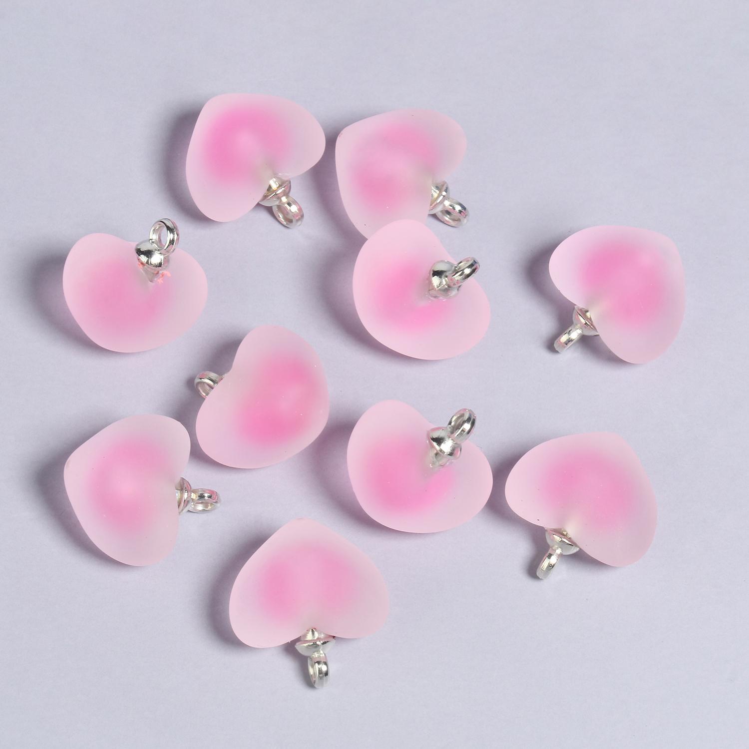 

10шт матовые акриловые бусины в виде сердца из камня для изготовления ювелирных изделий своими руками, кулон ручной работы(размер:19х18мм) 19x18mm розовый