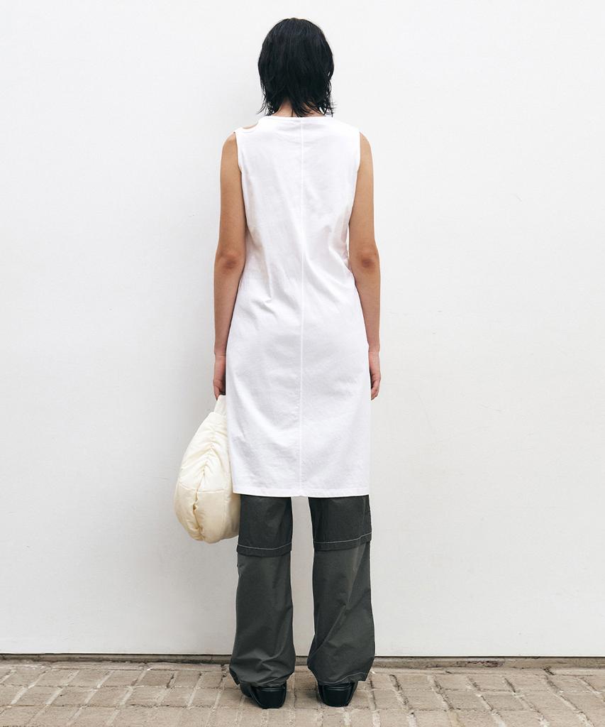 INSILENCE WOMEN Asymmetrical Cotton Dress White