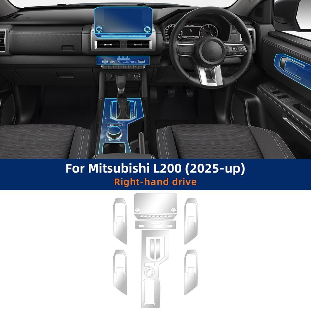 

For MITSUBISHI L200 2025-UP Interior TPU Protective Film Cover Anti-Scratch Navigation Screen Automotive Gear Panel Film right hand drive