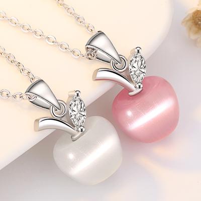 Couples Pendant Apple Shape Necklace Jewelry Gift