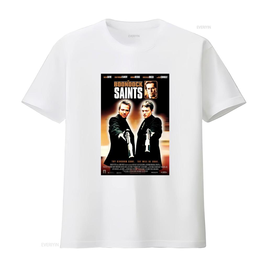 The Boondock Saints Movie Poster Inspired Black T Shirt Cool Design for Fans Vintage Washed Soft Graphic Homme Stretched