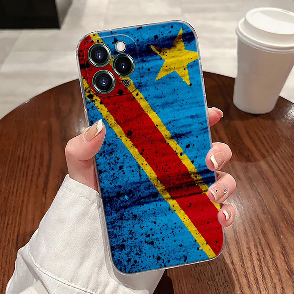 Demokratische Republik Kongo Flagge Hülle Für Apple iPhone 17 16 15 14 13 12 11 Pro Max 16 Plus 16E 17Air 17Pro Handyhülle Silikon