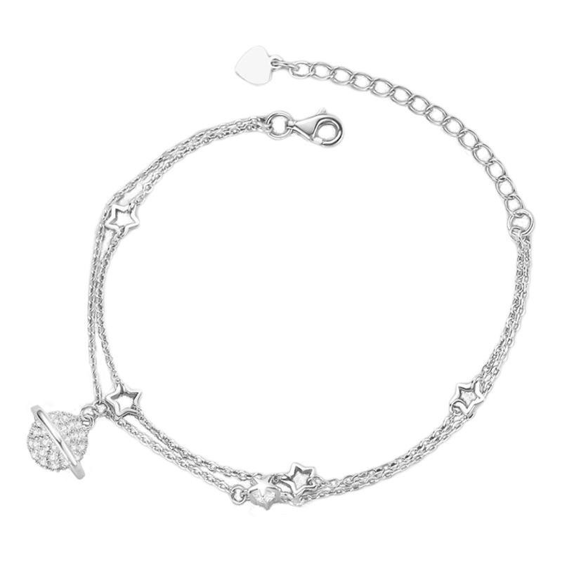 Planetový náramek Dámský Sterlingové stříbro Růžové zlato Hvězdný náramek