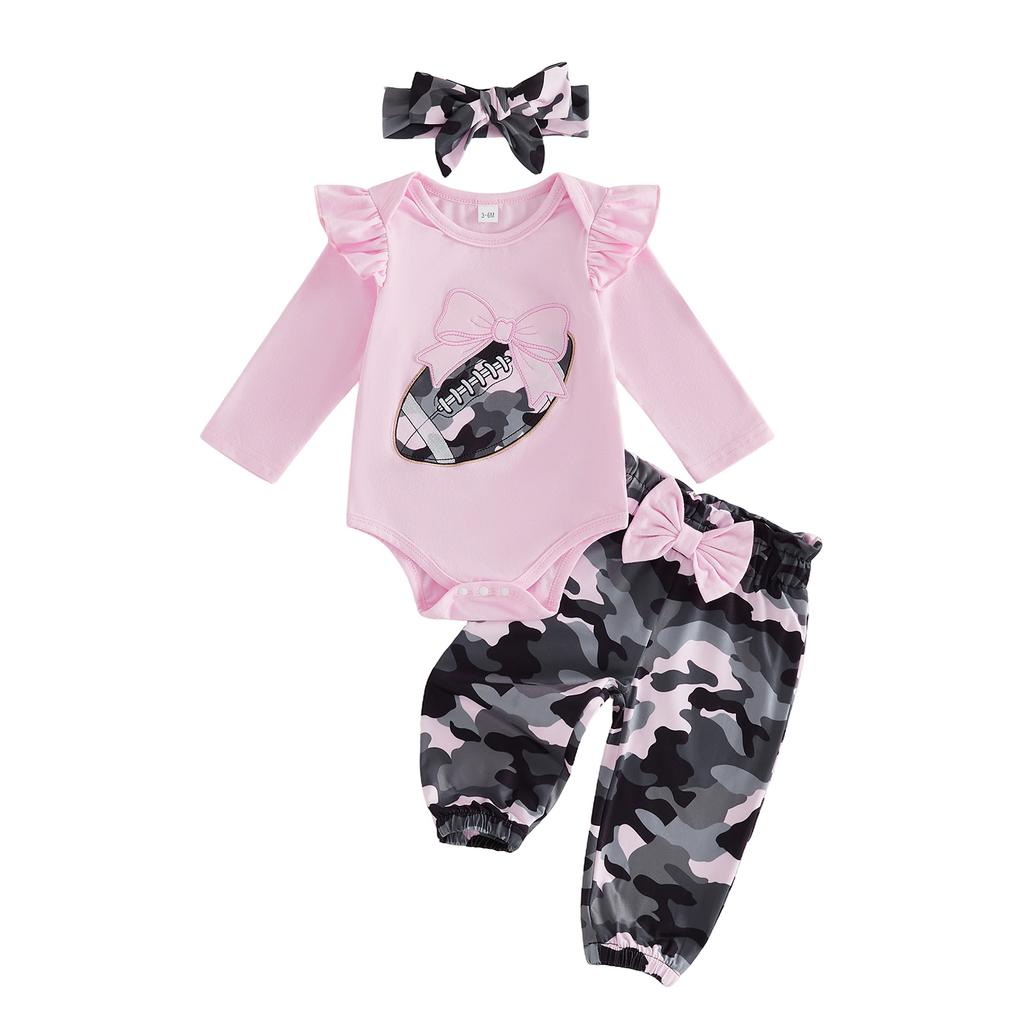 Baby Mädchen 2-teiliges Outfit Set Kurzarm Rundhalsausschnitt Blumenprint Strampler Rüschenshorts Schleifen-Haarband Sommerkleidung