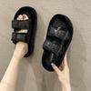 Women's Platform Plush Shoes Autumn Winter Leather Buckle Casual Shoes Height Increase Outdoor Non Slip Cotton Slippers